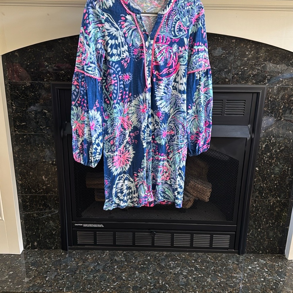 Lilly Pulitzer Blue and Pink Floral Dress